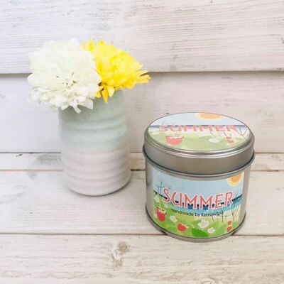 Summer (Strawberry & Parsley) Scented Soy Wax Candle Tin