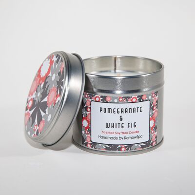 Pomegranate & White Fig Scented Soy Wax Candle Tin