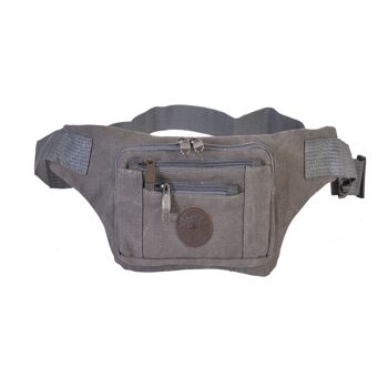 [ 393-4 ] SAC BANANE EN TOILE UNISEXE GRIS