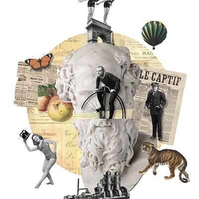 Impresión A3 de collage digital de Le Captif