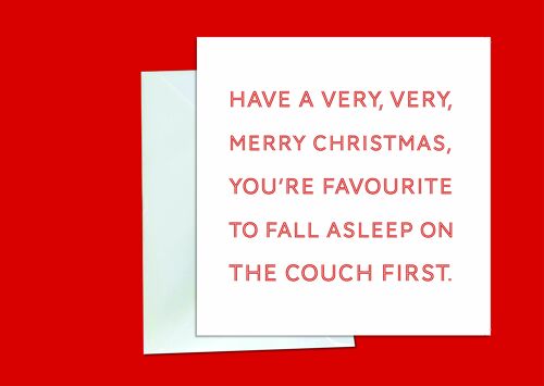 Fall asleep on the couch first Christmas Card