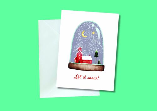 Snow Shaker A6 Christmas Greeting Card.