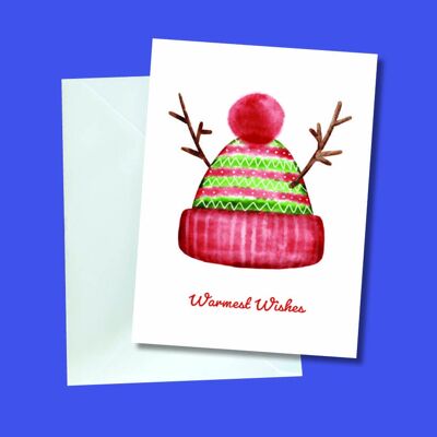 Woolly Hat A6 Christmas Greeting Card.