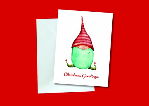 Elf A6 Christmas Greeting Card.