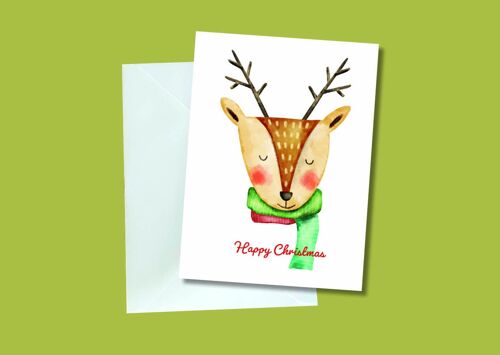 Reindeer A6 Christmas Greeting Card