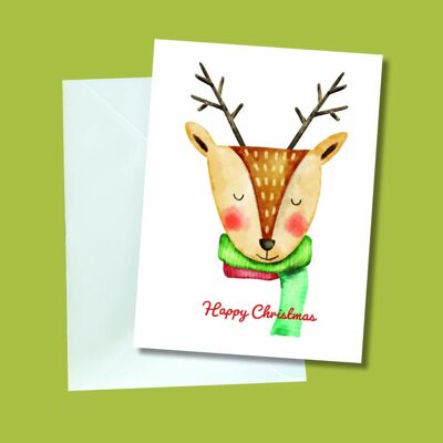 Reindeer A6 Christmas Greeting Card