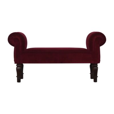 Wine Red Velvet Bench