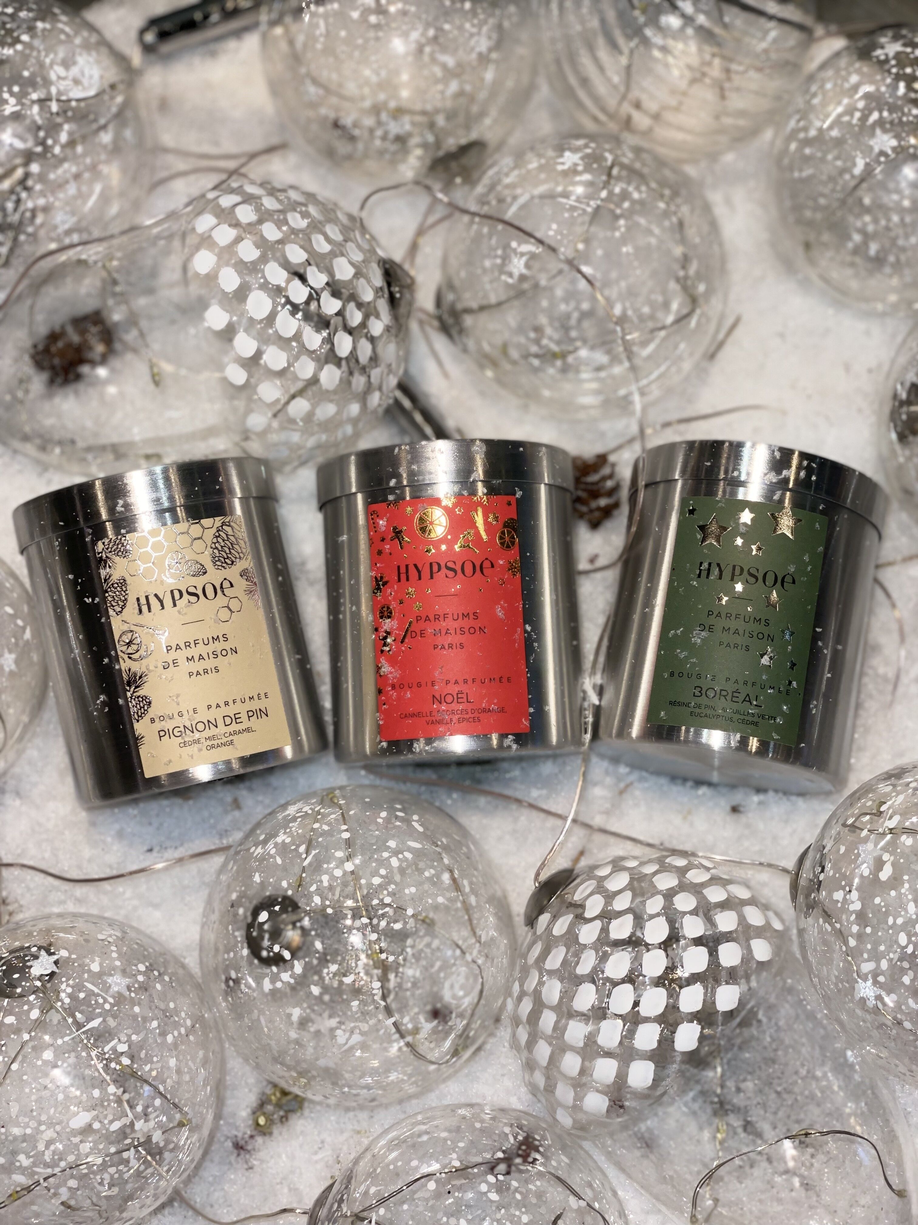 Bougie Métal 200g - Trio Noël (5x Boréal, 5x Pignon, 5x Noël)