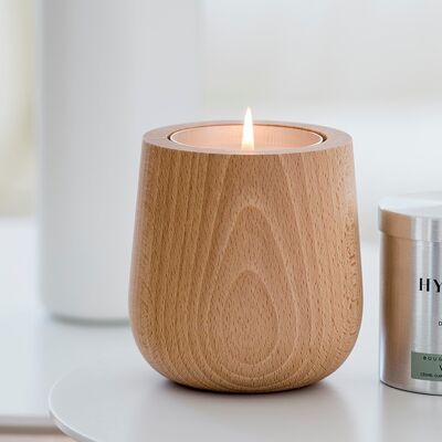 Candle Wooden 200g Natural - Almond