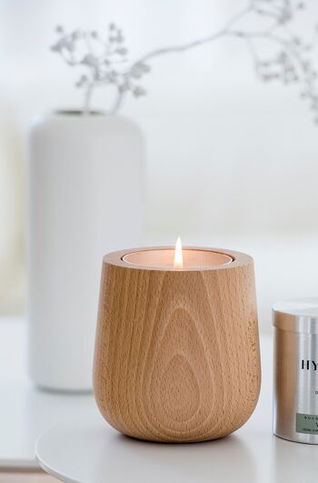 Bougie candle Wooden 200g Natural - Ambre 1