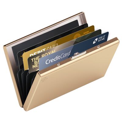 Portacarte in metallo Portacarte con blocco RFID - 6 carte - Oro rosa