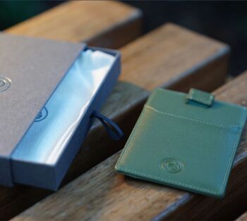 Portefeuille porte-cartes en cuir fin avec blocage RFID - 7 cartes et notes 4
