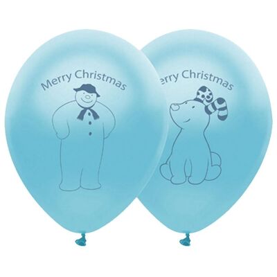 The Snowman™ and The Snowdog Latex Balloons Pearlescent 2 Sided Print Bulk
