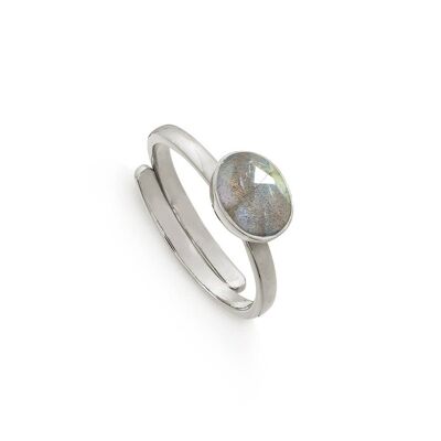 Atomic Mini Labradorite Silver Ring