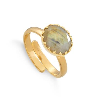 Labradorite Sunday Girl Midi Gold Vermeil Adjustable Ring