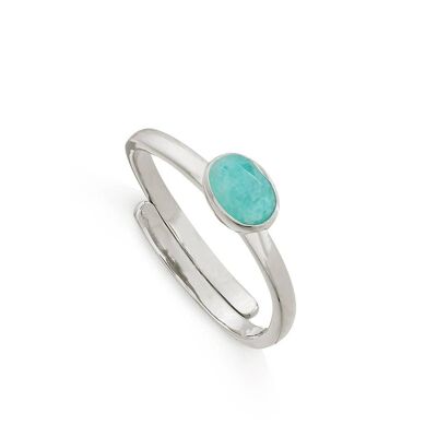 Atomic Micro Amazonite  Silver Ring