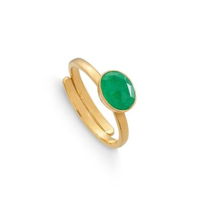 Atomic Mini Emerald Quartz Gold Ring