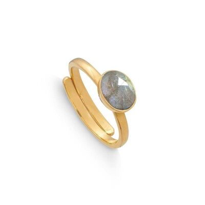 Atomic Mini Labradorite Gold Ring