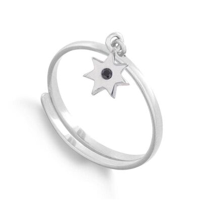 SVP Supersonic Small Sunstar Silver Charm Adjustable Ring