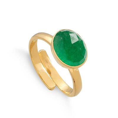 Emerald Quartz Atomic Midi Gold Vermeil Adjustable Ring