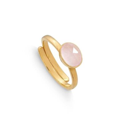 Atomic Mini Rose Quartz Gold Ring