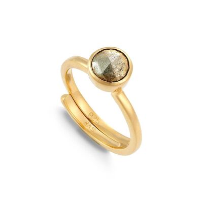 Shine On Hope Pyrite Gold Adjustable Ring