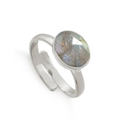 Labradorite Atomic Midi Sterling Silver Adjustable Ring