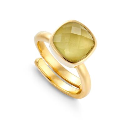 Highway Star Large Lemon Quartz Gold Ring