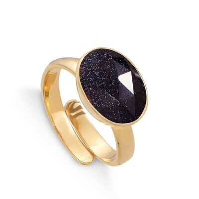 Atomic Maxi Blue Sunstone Gold Ring