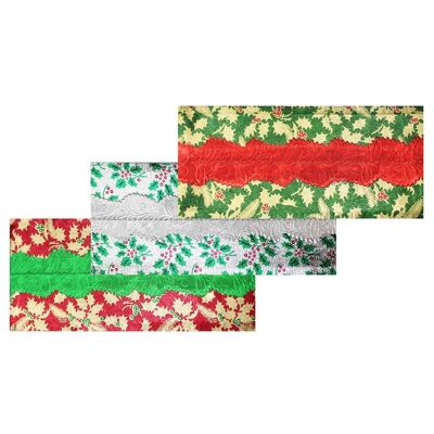 Cake Frills Holly Print with Plain Centre Assortment