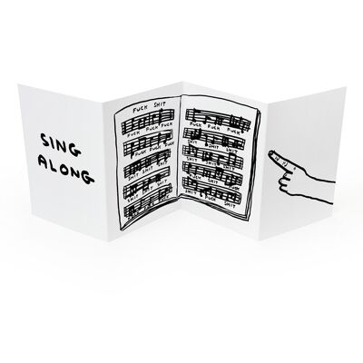 Ziehharmonika-Karte – lustige Klappkarte – zum Mitsingen