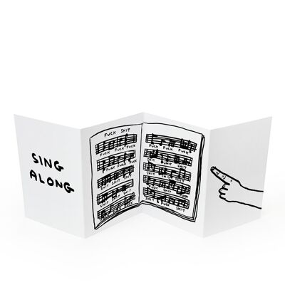 Ziehharmonika-Karte – lustige Klappkarte – zum Mitsingen
