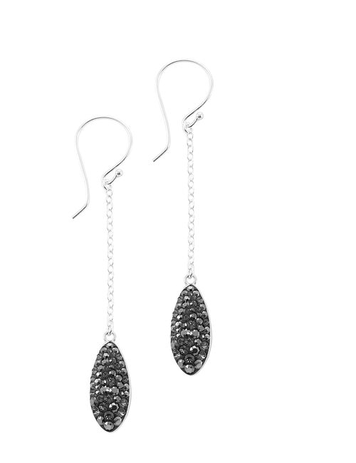 Black Diamond pavé drops silver dangle earrings