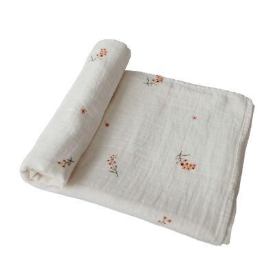 Large Swaddle Organic Cotton Muslins Floral