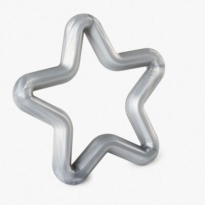 Metallic Silver Star Teether