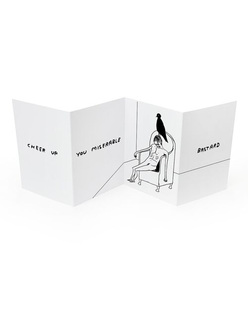 Concertina Card - Funny Fold Out Card - Miserable Bastard