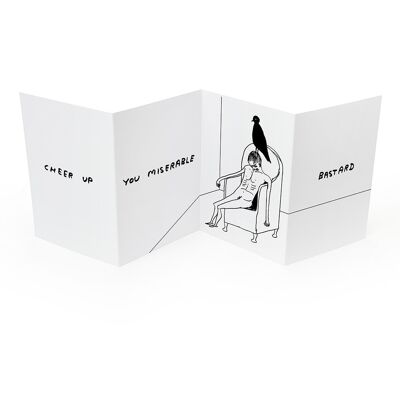 Concertina Card - Funny Fold Out Card - Miserable Bastard