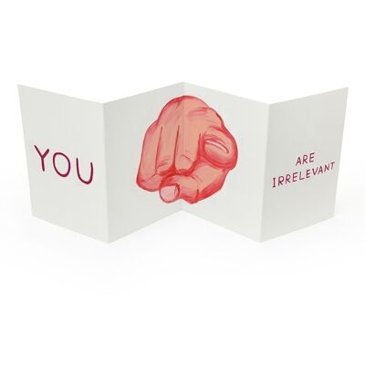 Concertina Card - Funny Fold Out Card - You Are Irrelevant
