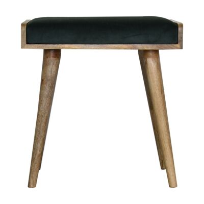 Black Velvet Tray Style Footstool