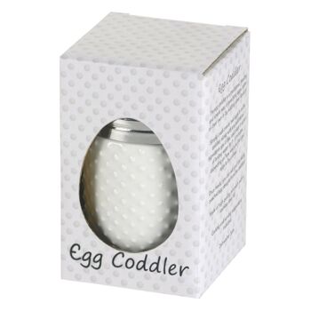 Egg Coddler en porcelaine - Blanc avec un motif en pointillé en relief 7
