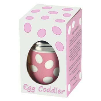 Egg Coddler en porcelaine - Rose avec un design de finition émaillée 6