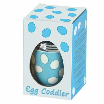 Egg Coddler en porcelaine - Bleu avec un design de finition émaillée 6