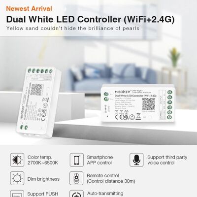 FluxTech ® WiFi Smart Dual White CCT LED Strip Controllerx