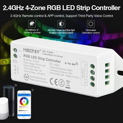 Smart 2.4GHz 4-Zone RGB LED Light Strip Control Unit – Upgrade Version