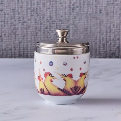 Porcelaine Egg Coddler - Raining Eggs Design par l'artiste Clare Mackie