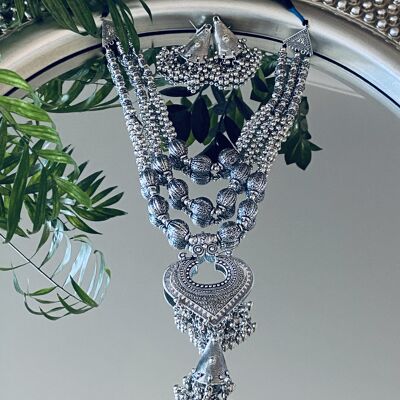 Three Layered German Silver Necklace
