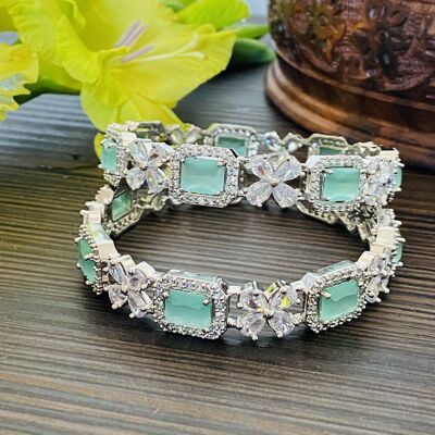 Aqua Marine Green Party Wear Bangles