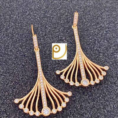 Gemma Matte Gold Dangler Earrings