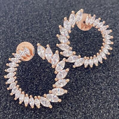 Rose Gold  Zirconia Stud Earrings