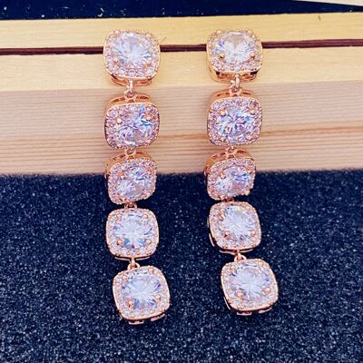 Rose Gold  Zirconia Dangler